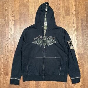 Vintage Y2K Redsand Red Sand Surf Skateboard Thermal Full Zip Hoodie Mens XL